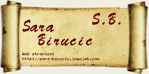 Sara Birucić vizit kartica